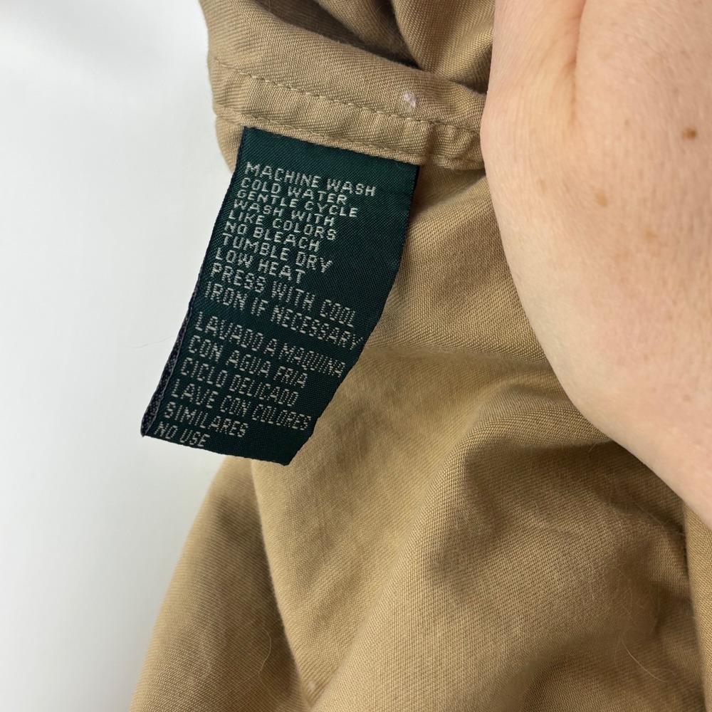 Lauren Ralph Lauren LRL VTG Sleeveless Top Tan Button Down Safari Vest Utility L - Picture 9 of 11